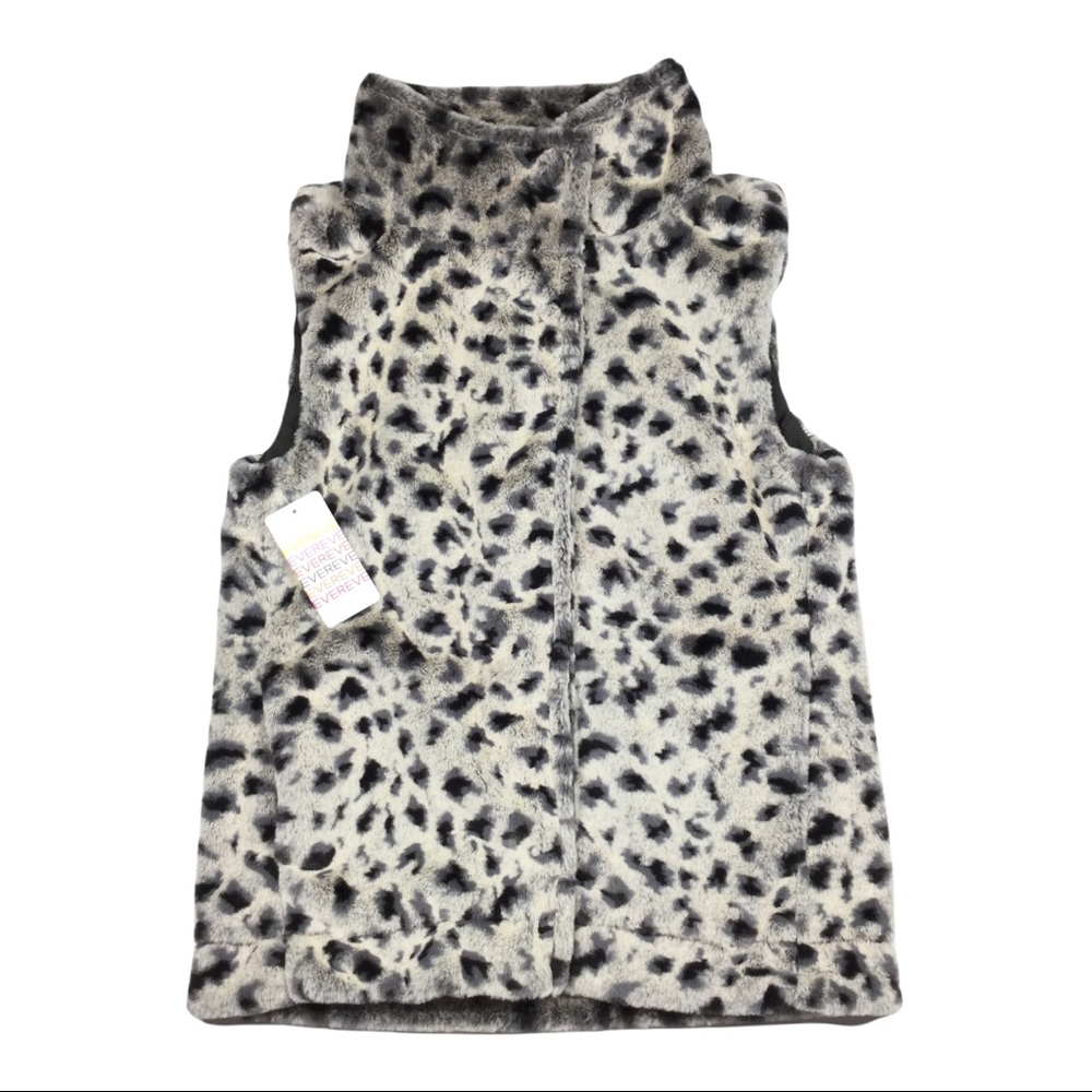 Dylan Leopard Faux Fur Snap Vest, NWT, S